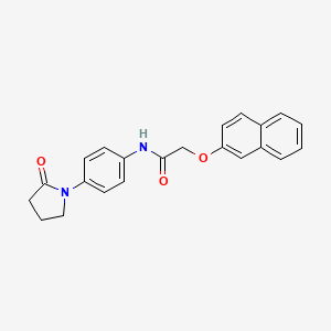 molecular formula C22H20N2O3 B2477869 2-naphthalen-2-yloxy-N-[4-(2-oxopyrrolidin-1-yl)phenyl]acetamide CAS No. 922924-27-4