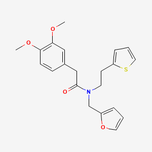 2-(3,4-dimethoxyphenyl)-N-(furan-2-ylmethyl)-N-(2-(thiophen-2-yl)ethyl)acetamide