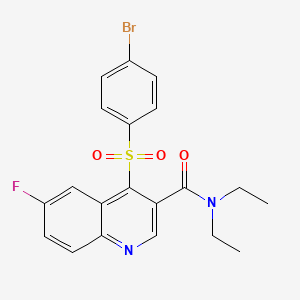 molecular formula C20H18BrFN2O3S B2477879 4-((4-溴苯基)磺酰基)-N,N-二乙基-6-氟喹啉-3-甲酰胺 CAS No. 1110989-87-1