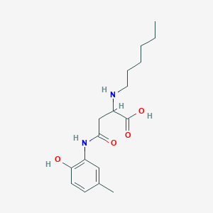 molecular formula C17H26N2O4 B2477881 2-(己基氨基)-4-((2-羟基-5-甲基苯基)氨基)-4-氧代丁酸 CAS No. 1097190-87-8