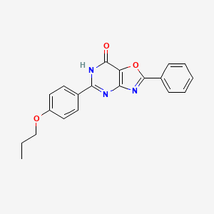 molecular formula C20H17N3O3 B2477882 2-phenyl-5-(4-propoxyphenyl)[1,3]oxazolo[4,5-d]pyrimidin-7(6H)-one CAS No. 2058627-82-8