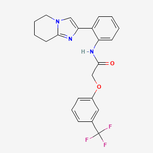 molecular formula C22H20F3N3O2 B2477884 N-(2-(5,6,7,8-tetrahydroimidazo[1,2-a]pyridin-2-yl)phenyl)-2-(3-(trifluoromethyl)phenoxy)acetamide CAS No. 2034298-75-2