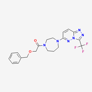 molecular formula C20H21F3N6O2 B2477887 2-Phenylmethoxy-1-[4-[3-(trifluoromethyl)-[1,2,4]triazolo[4,3-b]pyridazin-6-yl]-1,4-diazepan-1-yl]ethanone CAS No. 2380177-45-5