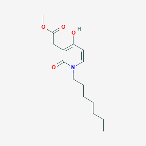 molecular formula C15H23NO4 B2477892 Methyl 2-(1-heptyl-4-hydroxy-2-oxo-1,2-dihydro-3-pyridinyl)acetate CAS No. 439096-01-2