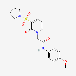 molecular formula C18H21N3O5S B2477896 N-(4-methoxyphenyl)-2-[2-oxo-3-(pyrrolidin-1-ylsulfonyl)pyridin-1(2H)-yl]acetamide CAS No. 1251704-38-7