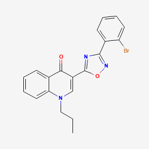 molecular formula C20H16BrN3O2 B2477898 3-[3-(2-bromophenyl)-1,2,4-oxadiazol-5-yl]-1-propylquinolin-4(1H)-one CAS No. 1326926-21-9