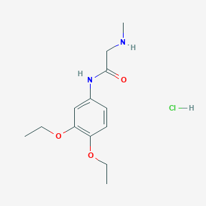 molecular formula C13H21ClN2O3 B2477905 N-(3,4-diethoxyphenyl)-2-(methylamino)acetamide hydrochloride CAS No. 1049790-01-3