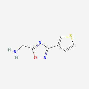 molecular formula C7H7N3OS B2477912 [3-(Thiophen-3-yl)-1,2,4-oxadiazol-5-yl]methanamine CAS No. 1156232-02-8
