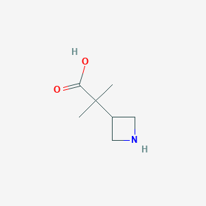 molecular formula C7H13NO2 B2477913 2-(アゼチジン-3-イル)-2-メチルプロパン酸 CAS No. 1588788-87-7