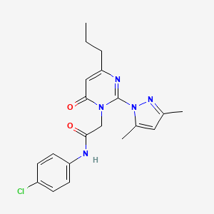 molecular formula C20H22ClN5O2 B2477924 N-(4-chlorophenyl)-2-(2-(3,5-dimethyl-1H-pyrazol-1-yl)-6-oxo-4-propylpyrimidin-1(6H)-yl)acetamide CAS No. 1002044-20-3