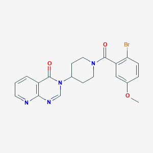 molecular formula C20H19BrN4O3 B2477928 3-(1-(2-溴-5-甲氧基苯甲酰)哌啶-4-基)吡啶并[2,3-d]嘧啶-4(3H)-酮 CAS No. 2034518-37-9