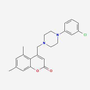 4-[[4-(3-Chlorophenyl)piperazin-1-yl]methyl]-5,7-dimethylchromen-2-one