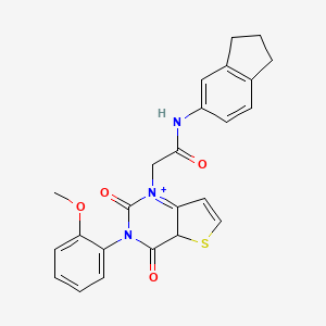 molecular formula C24H21N3O4S B2477932 N-(2,3-dihydro-1H-inden-5-yl)-2-[3-(2-methoxyphenyl)-2,4-dioxo-1H,2H,3H,4H-thieno[3,2-d]pyrimidin-1-yl]acetamide CAS No. 1260931-79-0