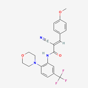 (E)-2-cyano-3-(4-methoxyphenyl)-N-[2-morpholin-4-yl-5-(trifluoromethyl)phenyl]prop-2-enamide