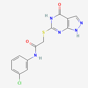 molecular formula C13H10ClN5O2S B2477948 N-(3-chlorophenyl)-2-((4-oxo-4,5-dihydro-1H-pyrazolo[3,4-d]pyrimidin-6-yl)thio)acetamide CAS No. 877630-63-2