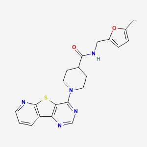 molecular formula C21H21N5O2S B2477949 N-((5-methylfuran-2-yl)methyl)-1-(pyrido[3',2':4,5]thieno[3,2-d]pyrimidin-4-yl)piperidine-4-carboxamide CAS No. 1040677-99-3