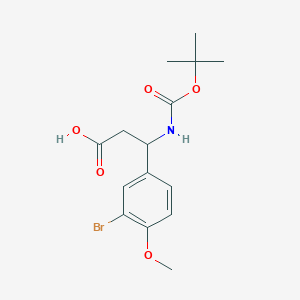 molecular formula C15H20BrNO5 B2477954 3-(3-溴-4-甲氧基苯基)-3-[(2-甲基丙烷-2-基)氧羰氨基]丙酸 CAS No. 1698166-71-0