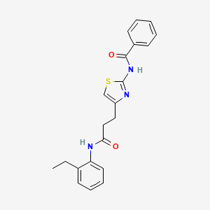 molecular formula C21H21N3O2S B2477956 N-(4-(3-((2-乙基苯基)氨基)-3-氧代丙基)噻唑-2-基)苯甲酰胺 CAS No. 1021229-59-3