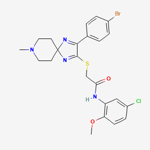 molecular formula C23H24BrClN4O2S B2477958 2-((3-(4-bromophenyl)-8-methyl-1,4,8-triazaspiro[4.5]deca-1,3-dien-2-yl)thio)-N-(5-chloro-2-methoxyphenyl)acetamide CAS No. 1190020-80-4