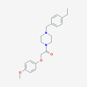 molecular formula C22H28N2O3 B247796 1-(4-Ethylbenzyl)-4-[(4-methoxyphenoxy)acetyl]piperazine 
