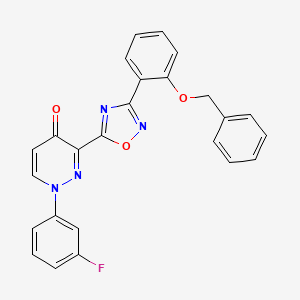 3-(3-(2-(benzyloxy)phenyl)-1,2,4-oxadiazol-5-yl)-1-(3-fluorophenyl)pyridazin-4(1H)-one