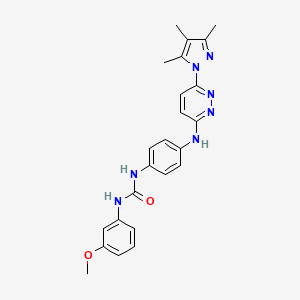molecular formula C24H25N7O2 B2477970 1-(3-methoxyphenyl)-3-(4-((6-(3,4,5-trimethyl-1H-pyrazol-1-yl)pyridazin-3-yl)amino)phenyl)urea CAS No. 1014026-03-9