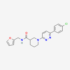 molecular formula C21H21ClN4O2 B2477972 1-(6-(4-chlorophenyl)pyridazin-3-yl)-N-(furan-2-ylmethyl)piperidine-3-carboxamide CAS No. 1105232-12-9