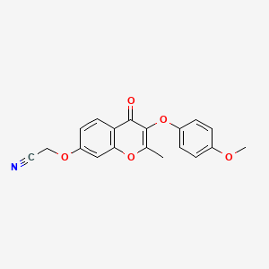2-((3-(4-methoxyphenoxy)-2-methyl-4-oxo-4H-chromen-7-yl)oxy)acetonitrile