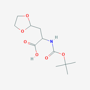 molecular formula C11H19NO6 B2477977 2-((tert-Butoxycarbonyl)amino)-3-(1,3-dioxolan-2-yl)propanoic acid CAS No. 2089255-10-5