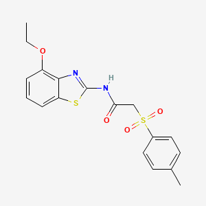 molecular formula C18H18N2O4S2 B2477978 N-(4-乙氧基苯并[d]噻唑-2-基)-2-甲苯磺酰胺 CAS No. 895442-87-2