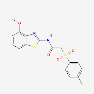 molecular formula C18H18N2O4S2 B2477978 N-(4-éthoxybenzo[d]thiazol-2-yl)-2-tosylacetamide CAS No. 895442-87-2