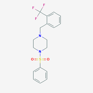 molecular formula C18H19F3N2O2S B247798 1-(Phenylsulfonyl)-4-[2-(trifluoromethyl)benzyl]piperazine 
