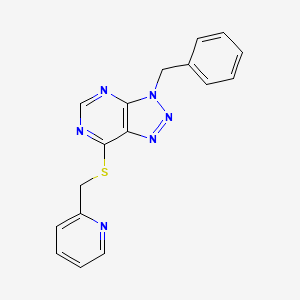 molecular formula C17H14N6S B2477981 3-benzyl-7-((pyridin-2-ylmethyl)thio)-3H-[1,2,3]triazolo[4,5-d]pyrimidine CAS No. 924806-13-3