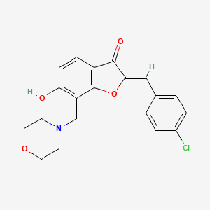 molecular formula C20H18ClNO4 B2477982 (Z)-2-(4-氯苄叉)-6-羟基-7-(吗啉甲基)苯并呋喃-3(2H)-酮 CAS No. 869078-10-4