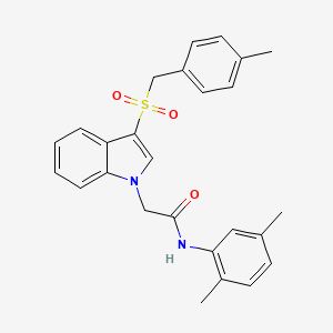 molecular formula C26H26N2O3S B2477987 N-(2,5-dimethylphenyl)-2-(3-((4-methylbenzyl)sulfonyl)-1H-indol-1-yl)acetamide CAS No. 878063-82-2