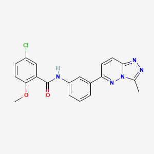 molecular formula C20H16ClN5O2 B2477999 5-chloro-2-methoxy-N-(3-(3-methyl-[1,2,4]triazolo[4,3-b]pyridazin-6-yl)phenyl)benzamide CAS No. 891119-14-5