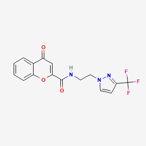 4-oxo-N-(2-(3-(trifluoromethyl)-1H-pyrazol-1-yl)ethyl)-4H-chromene-2-carboxamide