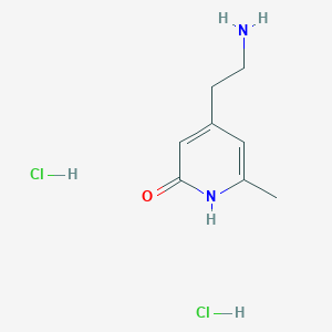 molecular formula C8H14Cl2N2O B2478001 4-(2-Aminoethyl)-6-methyl-1H-pyridin-2-one;dihydrochloride CAS No. 2567503-06-2