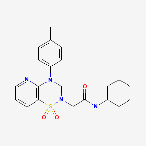 N-cyclohexyl-2-(1,1-dioxido-4-(p-tolyl)-3,4-dihydro-2H-pyrido[2,3-e][1,2,4]thiadiazin-2-yl)-N-methylacetamide