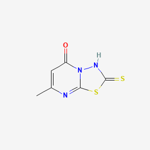 molecular formula C6H5N3OS2 B2478014 7-methyl-2-sulfanyl-5H-[1,3,4]thiadiazolo[3,2-a]pyrimidin-5-one CAS No. 68967-31-7