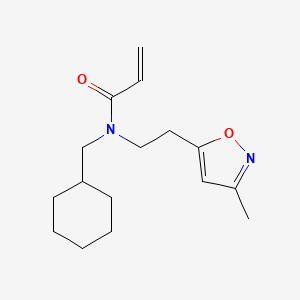 molecular formula C16H24N2O2 B2478018 N-(Cyclohexylmethyl)-N-[2-(3-methyl-1,2-oxazol-5-yl)ethyl]prop-2-enamide CAS No. 2411317-91-2