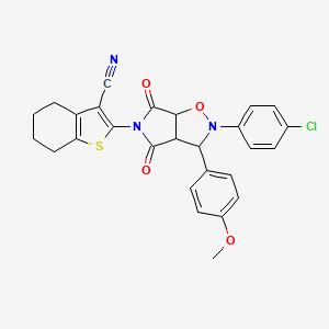 2-(2-(4-chlorophenyl)-3-(4-methoxyphenyl)-4,6-dioxotetrahydro-2H-pyrrolo[3,4-d]isoxazol-5(3H)-yl)-4,5,6,7-tetrahydrobenzo[b]thiophene-3-carbonitrile