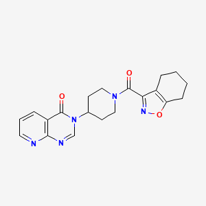 molecular formula C20H21N5O3 B2478039 3-(1-(4,5,6,7-tetrahydrobenzo[d]isoxazole-3-carbonyl)piperidin-4-yl)pyrido[2,3-d]pyrimidin-4(3H)-one CAS No. 2034224-63-8