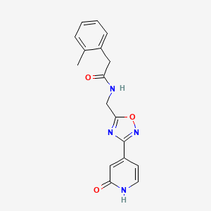 molecular formula C17H16N4O3 B2478048 N-((3-(2-oxo-1,2-dihydropyridin-4-yl)-1,2,4-oxadiazol-5-yl)methyl)-2-(o-tolyl)acetamide CAS No. 2034349-76-1