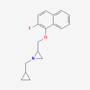 molecular formula C17H18FNO B2478050 1-(Cyclopropylmethyl)-2-[(2-fluoronaphthalen-1-yl)oxymethyl]aziridine CAS No. 2411241-36-4