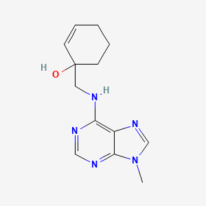 molecular formula C13H17N5O B2478072 1-[[(9-Methylpurin-6-yl)amino]methyl]cyclohex-2-en-1-ol CAS No. 2379976-86-8
