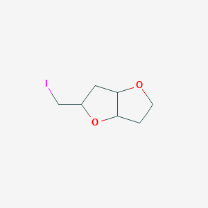 molecular formula C7H11IO2 B2478080 5-(碘甲基)-2,3,3a,5,6,6a-六氢呋喃[3,2-b]呋喃 CAS No. 2287286-28-4