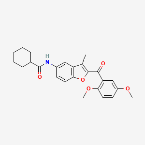 N-[2-(2,5-dimethoxybenzoyl)-3-methyl-1-benzofuran-5-yl]cyclohexanecarboxamide