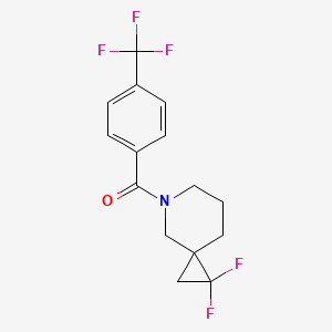 molecular formula C15H14F5NO B2478087 (2,2-Difluoro-5-azaspiro[2.5]octan-5-yl)-[4-(trifluoromethyl)phenyl]methanone CAS No. 2138214-77-2