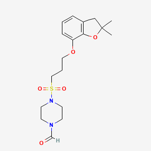 4-((3-((2,2-Dimethyl-2,3-dihydrobenzofuran-7-yl)oxy)propyl)sulfonyl)piperazine-1-carbaldehyde